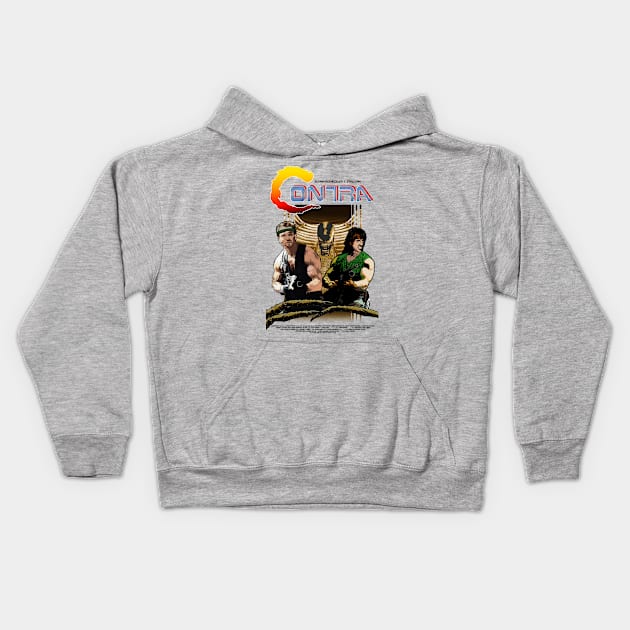 Contra Movie Poster Kids Hoodie by mikehalliday14